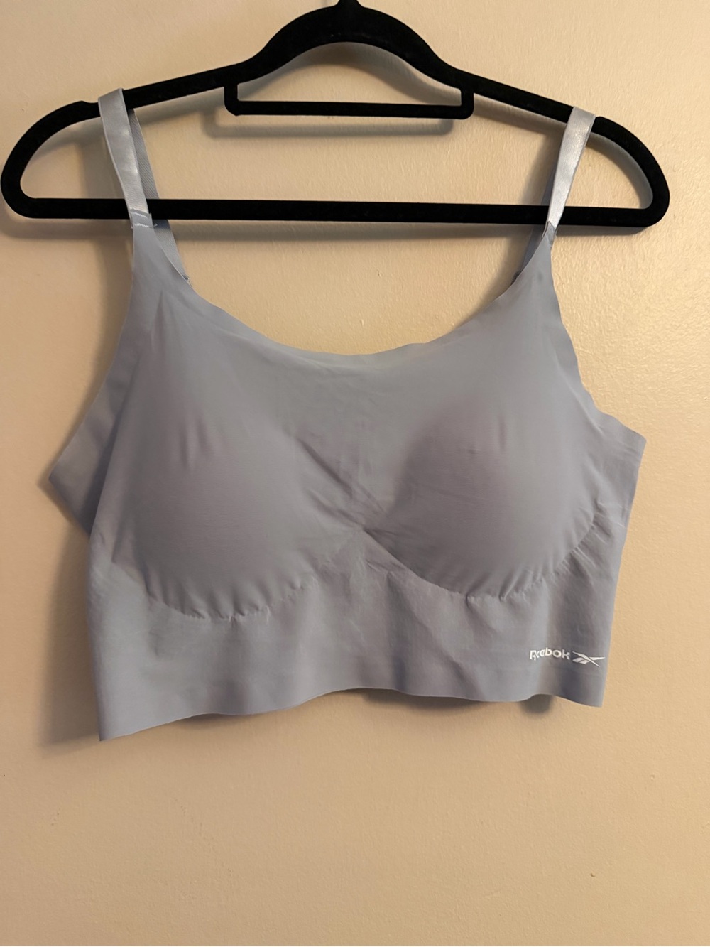 Reebok Pale Blue Seamless Light Support Crop Sports Bra